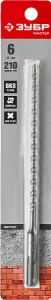 Купить Бур ЗУБР «МАСТЕР» по бетону 6х160/210 мм «SDS-Plus», заточенный резец, спиральS4, 29315-210-06 оптом в Москве от производителя