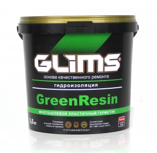 Купить Эластичный герметик GLIMS-GreenRezin многоцелевой, 3,5 кг оптом в Москве от производителя
