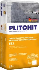 Купить PLITONIT S11 цементная штукатурка для механизированного и ручного нанесения  25 кг  (48шт/подд.) оптом в Москве от производителя