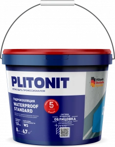 Купить PLITONIT WaterProof Standard Эластичная гидоизоляционная мастика для внутренних работ 8 кг  (60шт/подд.) оптом в Москве от производителя