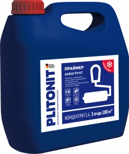 Купить PLITONIT АкваГрунт Праймер-концентрат 1:4 акрилатный для влажных помещений 3 кг  (144шт/подд.) оптом в Москве от производителя