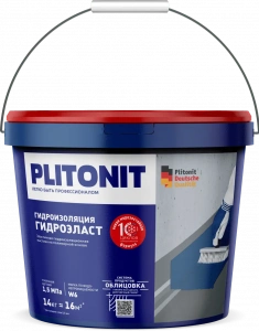 Купить PLITONIT ГидроЭласт Эластичная гидроизоляционная мастика 14 кг  (44шт/подд.) оптом в Москве от производителя