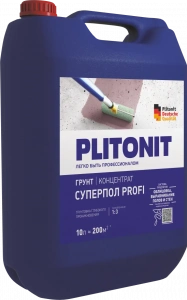 Купить PLITONIT Грунт СуперПол PROFI Грунтовка глубокого проникновения д/подготовки основания под ровнители для полов; концентрат 1:3 10 кг  (40шт/подд.) оптом в Москве от производителя