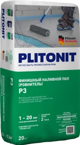 Купить PLITONIT Р3 Ровнитель быстротвердеющий для финишного выравнивания 20 кг  (48шт/подд.) оптом в Москве от производителя