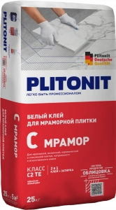 Купить PLITONIT С мрамор Клей для мраморной плитки супер белый, класс С1ТЕ 25 кг  (48шт/подд.) оптом в Москве от производителя