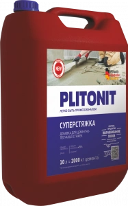Купить PLITONIT СуперСтяжка Суперводоредуцирующая добавка для цементно-песчаных стяжек 10 кг  (40шт/подд.) оптом в Москве от производителя