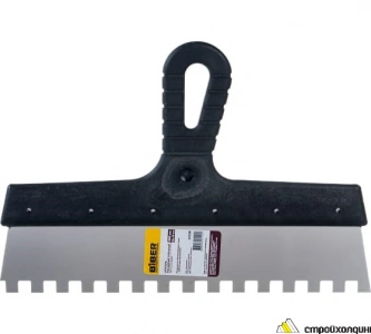 Купить Шпатель фасадный 300мм нержавеющий зубчатый 10мм БИБЕР 35238 оптом в Москве от производителя