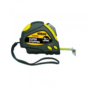 Купить Рулетка БИБЕР 40122  ''SUPER STOPPER'' обрезиненный корпус автофиксация 3мх19мм оптом в Москве от производителя