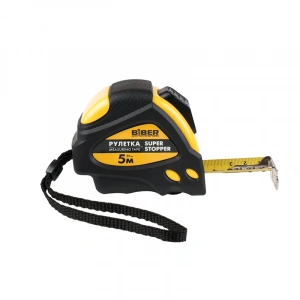 Купить Рулетка БИБЕР 40124 ''SUPER STOPPER'' обрезиненный корпус автофиксация 5мх25мм оптом в Москве от производителя