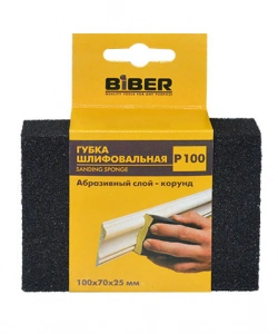 Купить БИБЕР 70673 Губка шлифовальная 4-сторонняя Р100 100х70х25 (250) оптом в Москве от производителя