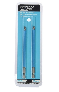Купить Бита Bohrer PH 2x127 мм Taiwan Type (сталь S2) намагниченные, с насечками (2 шт в блистерной уп.) 33252127 оптом в Москве от производителя