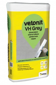 Купить Шпаклевка влагостойкая Ветонит ВХ серая финишная, 20 кг оптом в Москве от производителя
