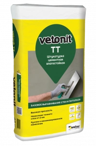 Купить Штукатурка цементная влагостойкая ВЕТОНИТ ТТ, 25 кг оптом в Москве от производителя
