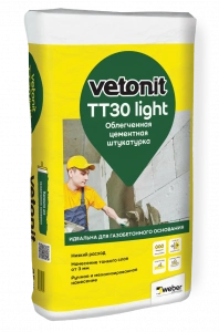 Купить Штукатурка цементная облегченнаяВЕТОНИТ ТТ30 Лайт, 25кг оптом в Москве от производителя