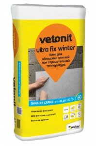 Купить Плиточный клей эластичный ВЕТОНИТ Ультра Фикс ЗИМНИЙ, 25 кг оптом в Москве от производителя