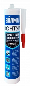 Купить ВОЛМА Контур Герметик силиконовый универсальный  290мл графит оптом в Москве от производителя