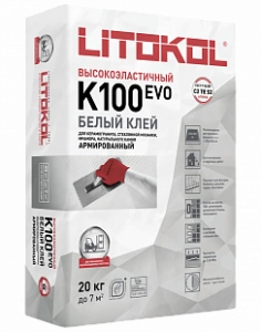Купить Клей для плитки Litokol Hyperflex K100 Белый 20 кг оптом в Москве от производителя