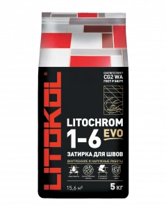 Купить Литокол Litochrom 1-6 EVO LE.105 затирочная смесь Серебристо-серый  5кг оптом в Москве от производителя
