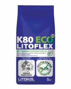 Купить Клей для плитки Litokol Litoflex K80 ECO беспылевой 5 кг оптом в Москве от производителя