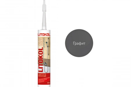Купить Литокол LITOKOL SA Герметик санитарный силиконовый Графит 0,31л оптом в Москве от производителя