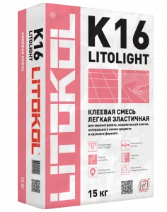 Купить Клей для плитки Litokol Litolight K16 15 кг оптом в Москве от производителя