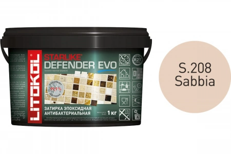 Купить Литокол Starlike Defender EVO Антибак. эпоксидная затирка S.208 SABBIA (Песочный) 1кг оптом в Москве от производителя
