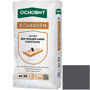 Купить Раствор для укладки камня ОСНОВИТ ФЛАЙФОРМ МС30 022, темно-серый, с одновременной расшивкой швов, 25 кг оптом в Москве от производителя