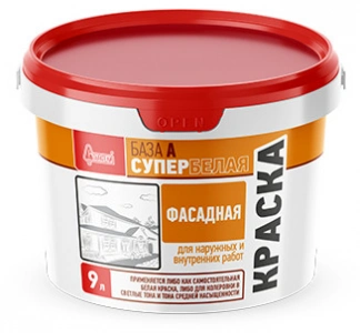 Купить Краска Фасадная супербелая База А Старатели, 9л оптом в Москве от производителя