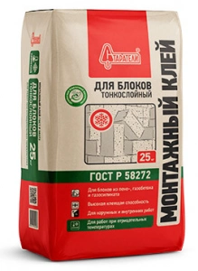 Купить Старатели Монтажный клей для блоков тонкослойный (зимний), 25кг оптом в Москве от производителя