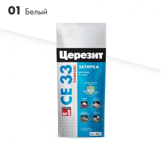 Купить Затирка для плитки Церезит CE33 №01 белая 2кг оптом в Москве от производителя