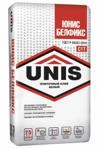 Купить Клей плиточный Юнис Белфикс белый, 25 кг оптом в Москве от производителя