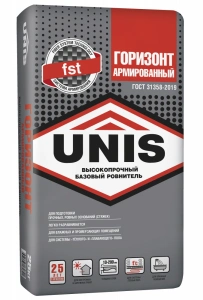 Купить ЮНИС Горизонт Армированный Стяжка пола цементная, 25 кг оптом в Москве от производителя