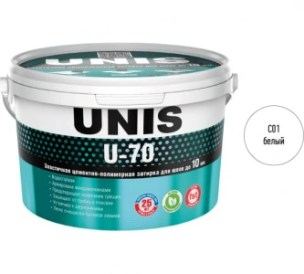 Купить ЮНИС Затирка эластичная U-70 белый С01, ведро 2 кг оптом в Москве от производителя