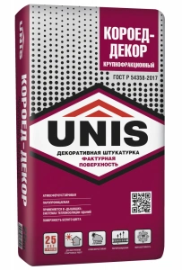 Купить Штукатурка декоративная крупнофракционная  Юнис Короед-Декор, 25 кг оптом в Москве от производителя