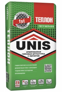 Купить ЮНИС ТЕПЛОН Армированный штукатурка гипсовая 30 кг серый оптом в Москве от производителя