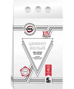 Купить Цемент белый М-400 ДО, 5 кг. ЮНИС оптом в Москве от производителя