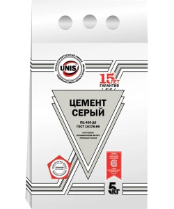 Купить Цемент серый М-400 ДО, 5 кг ЮНИС оптом в Москве от производителя