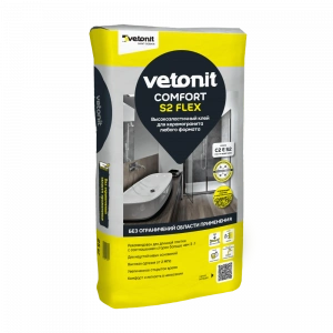 Купить ВЕТОНИТ Комфорт S2 Флекс Высокоэластичный клей для керамогранита любого формата, 25кг оптом в Москве от производителя