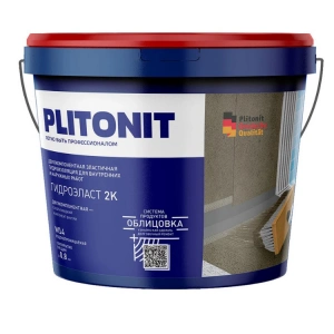 Купить PLITONIT ГидроЭласт 2К (сух.) -12,5 + (жидк.) -4 двухкомпонентная гидроизоляция в одной упаковке оптом в Москве от производителя