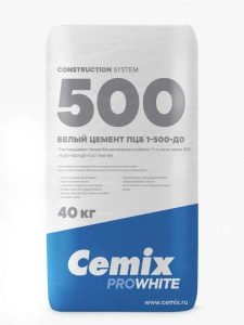 Купить Белый цемент Cemix ПЦБ 1-500 Д0 полимерцементный бетон 40 кг оптом в Москве от производителя