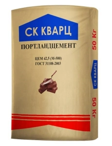 Купить Портландцемент М-500 СК Кварц, 50 кг, цемент Д20 оптом в Москве от производителя