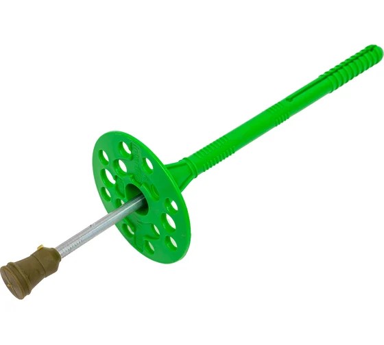 Купить Дюбель для теплоизоляции ИЗТ 10*200 500шт, с металлическим гвоздем с термоголовой оптом в Москве от производителя