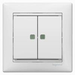 Купить 774428  Выключатель двухклавишный Valena белый оптом в Москве от производителя