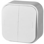 Купить 782202 Quteo выключатель 2-клавишный, 10А, цвет белый оптом в Москве от производителя