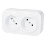 Купить 782212 Quteo розетка двойная без заземления без защитных шторок, цвет белый оптом в Москве от производителя