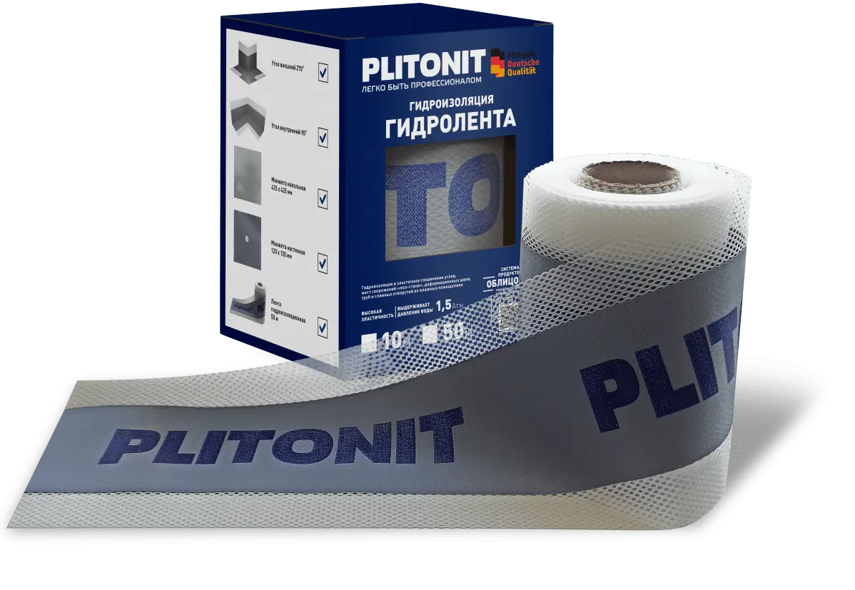 Купить PLITONIT ГидроЛента Гидроизоляционная лента 120 мм х 10м (1000шт/подд.) оптом в Москве от производителя
