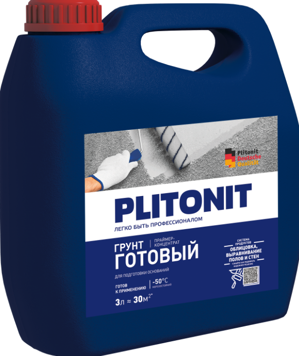 Купить PLITONIT Готовый Грунт Праймер акрилатный для подготовки оснований 3 кг  (144шт/подд.) оптом в Москве от производителя