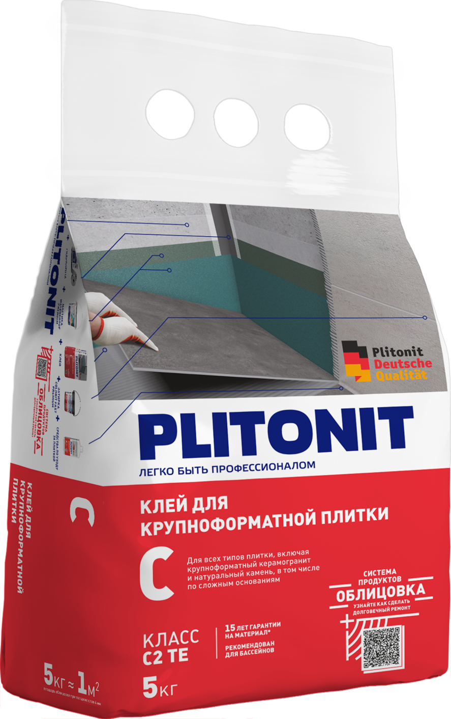 Купить PLITONIT С Клей для плитки по сложным основаниям, класс С2ТЕ 5 кг  (168шт/подд.) оптом в Москве от производителя
