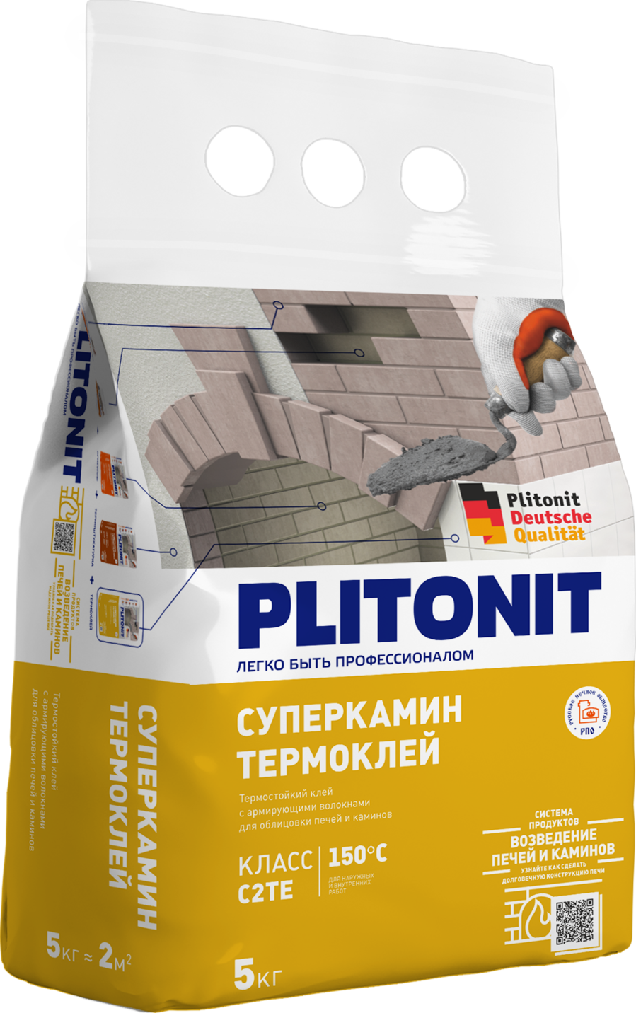 Купить PLITONIT СуперКамин ТермоКлей для облицовки печей и каминов 5 кг (224шт/подд.) оптом в Москве от производителя