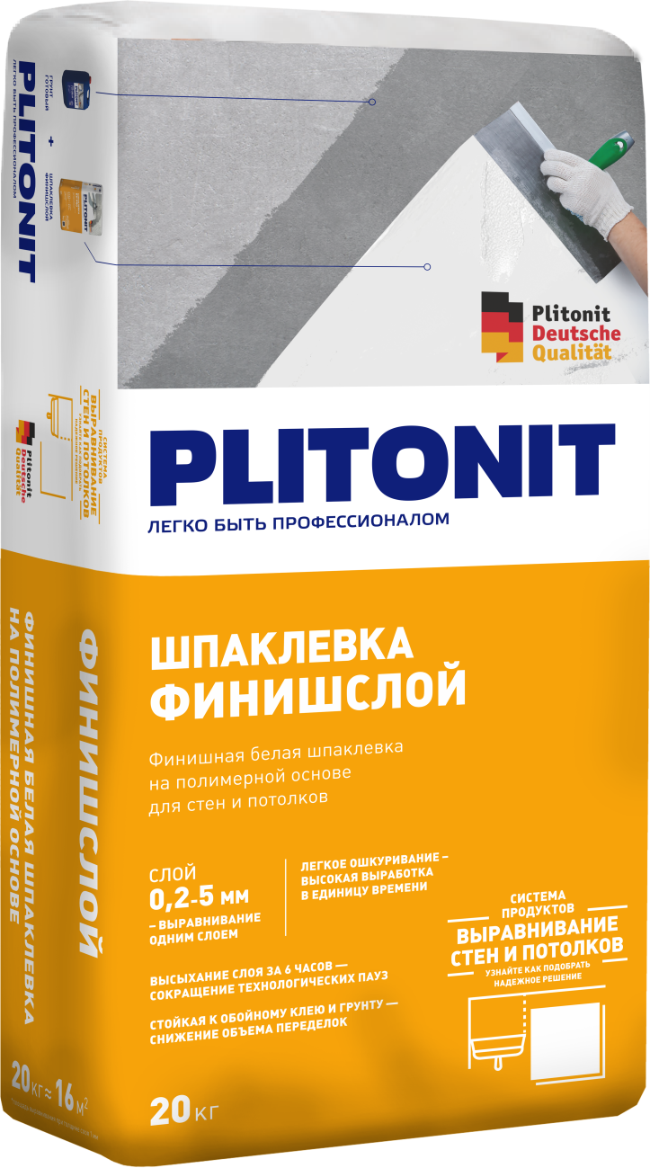 Купить PLITONIT ФинишСлой 20 кг  (48шт/подд.) оптом в Москве от производителя